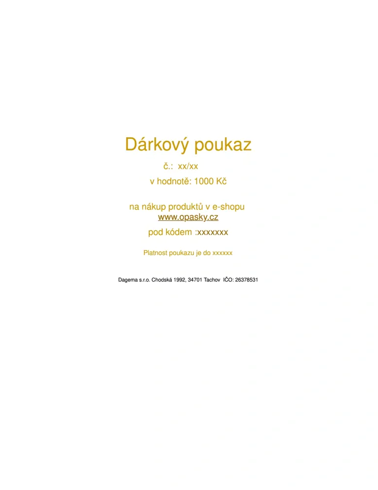 Dárkový poukaz 1000 Kč
