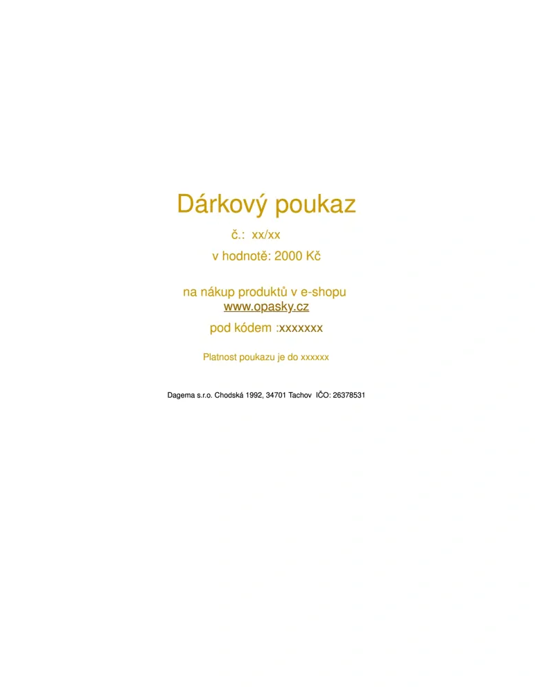 Dárkový poukaz 2000 Kč