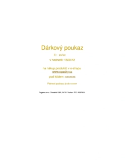 Dárkový poukaz 1500 Kč